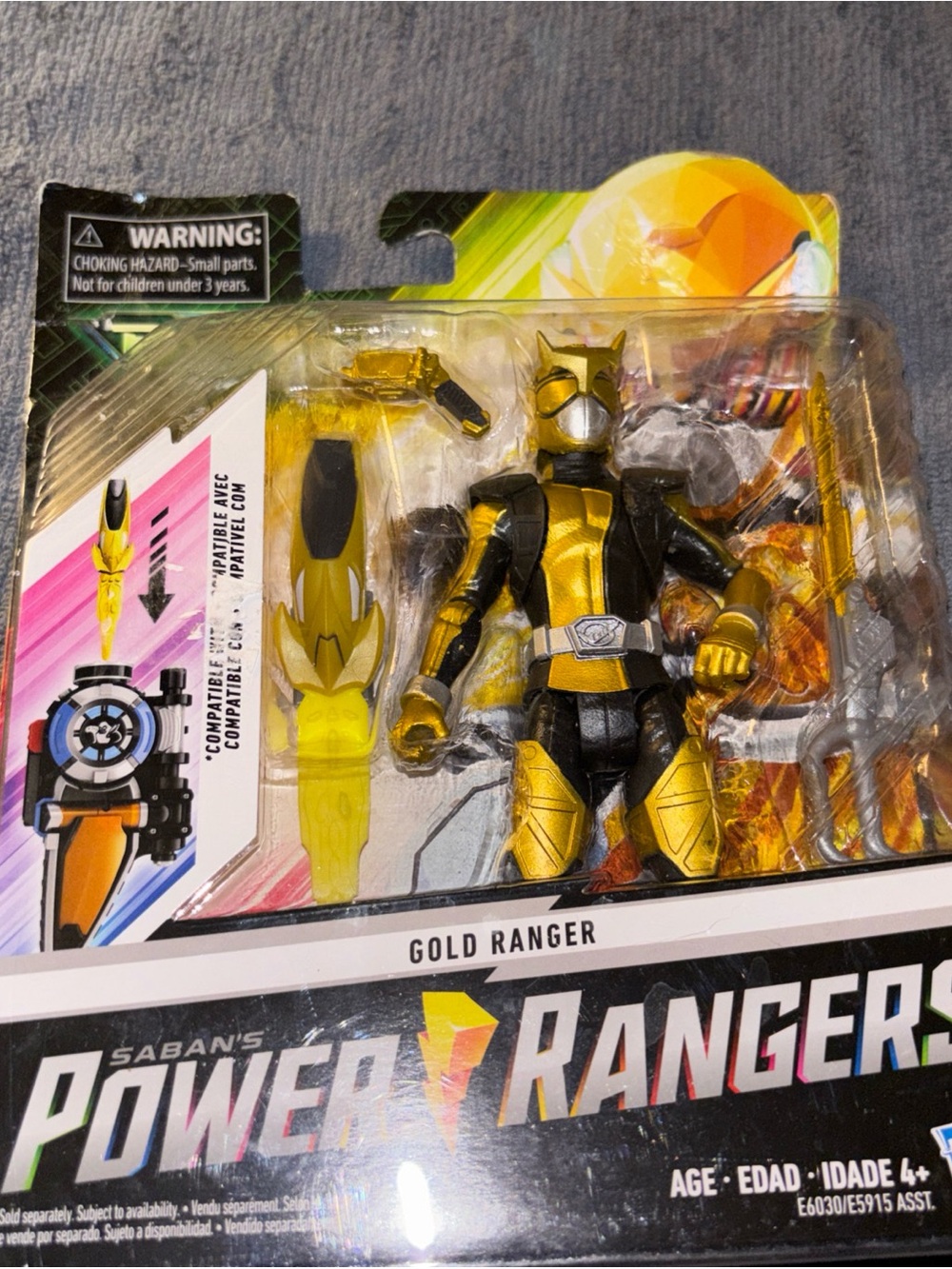 Power Ranger Gold Ranger Action Figure - Gold & Black